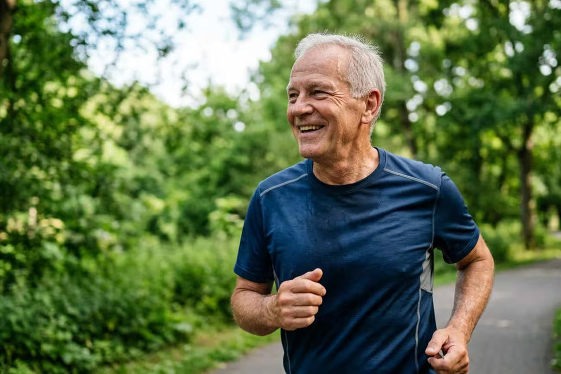 Senior man jogging